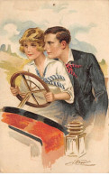 Illustrateurs - N°81766 - S. Meunier - Amours, Délices ... Et Autos - Couple En Voiture - Carte Vendue En L'état - Meunier, S.