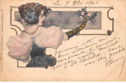 Illustrateurs - N°82552 - Genre Mucha - Jeune Femme Avec Des Fleurs - Mucha, Alphonse