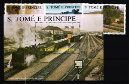 Sao Tome E Principe 1017-1019 Und Block 174 Postfrisch #GD250 - Sao Tome And Principe