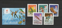 Hungary 1991 Olympic Games Albertville Set Of 5 + S/s Imperf. MNH - Invierno 1992: Albertville