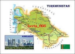 Turkmenistan Country Map New Postcard * Carte Geographique * Landkarte - Turkmenistan