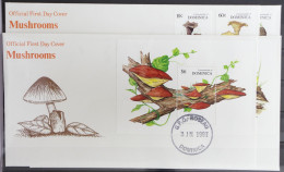 Dominica 1394-1401 Und Block 182 Und 183 Gestempelt Als FDC / Pilze #GG770 - Dominique (1978-...)