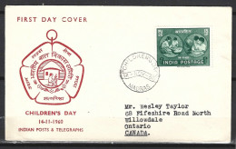 INDE. N°121 Sur Enveloppe 1er Jour (FDC) De 1960. Journée De L'Enfance. - Sonstige & Ohne Zuordnung