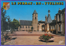 Carte Postale 78. Le Perray-en-Yvelines  La Mairie Et L'église  Très Beau Plan - Le Perray En Yvelines