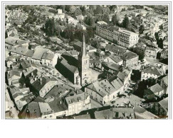 88.BAINS LES BAINS.VUE AERIENNE.L'EGLISE, LE GRAND HOTEL ET L'ETABLISSEMENT THERMAL.CPSM-CPM - Bains Les Bains