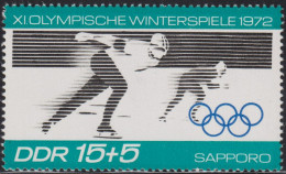 1971 DDR ** Mi:DD 1727, Sn:DD B164, Yt:DD 1415, Sg:DD E1447, Eisschnelllauf, Olympische Winterspiele, Sapporo - Inverno1972: Sapporo