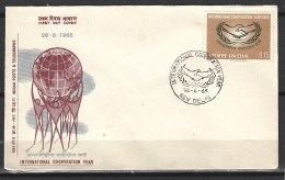 INDE. N°189 Sur Enveloppe 1er Jour (FDC) De 1965. 20 Ans De L'ONU. - ONU