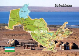 Uzbekistan Country Map New Postcard * Carte Geographique * Landkarte - Ouzbékistan