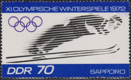 1971 DDR ** Mi:DD 1730, Sn:DD 1348, Yt:DD 1418, Sg:DD E1450, Skispringen, Olympische Winterspiele, Sapporo - Invierno 1972: Sapporo