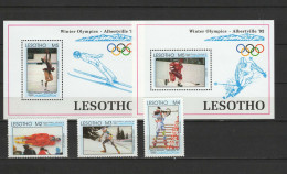 Lesotho 1992 Olympic Games Albertville Set Of 3 + 2 S/s MNH - Hiver 1992: Albertville