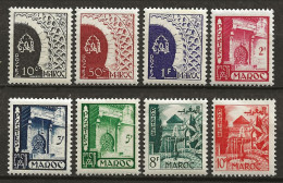 MAROC Colo:, **, N° YT 277 à 284, Série, TB - Unused Stamps
