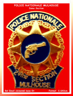 SUPER PIN'S "POLICE NATIONALE" 2eme Section De MULHOUSEen Bel Email Grand Feu Base Or - Police