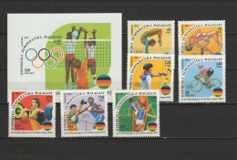 Malagasy - Madagascar 1992 Olympic Games Barcelona, Volleyball, Cycling, Boxing Etc. Set Of 7 + S/s MNH - Verano 1992: Barcelona