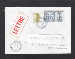 LETTRE  AVEC E.A. TIMBRE "MESURES D'ARC DE MERIDIEN 1736-1986" (Y+T 2428). - Lettres & Documents