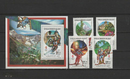 Malagasy - Madagascar 1990 Olympic Games Albertville, Space Set Of 4 + S/s MNH - Invierno 1992: Albertville