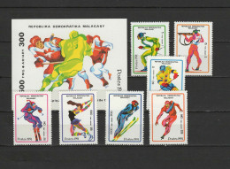 Malagasy - Madagascar 1991 Olympic Games Albertville Set Of 7 + S/s MNH - Winter 1992: Albertville