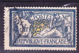 FRANCE Timbre Oblitéré N° 123, Type Merson 5fr Bleu Et Chamois - 1900-27 Merson