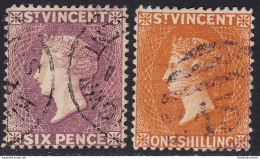 1891 ST. VINCENT - SG N° 57/58  2 Valori  USATI - Sonstige & Ohne Zuordnung