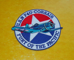 TISSU PATCH :  U.S.N F4U-CORSAIR , FURY OF THE PACIFIC , DIAMETRE 9 CM , BON ETAT VOIR PHOTOS . POUR TOUT RENSEIGNEMENT - Ecussons Tissu