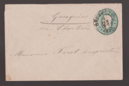 N°30 PETITE LETTRE P AFFR. OBL BRUXELLES (POINTILLÉS ) VERS GERPINNE - 1869-1883 Leopold II