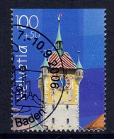 Suisse // 2006  // Tour De Baden, Découpé Oblitéré Du Bloc-feuillet NABA II Baden No. 94 - Usados
