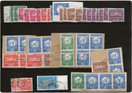 Schweiz Ämter, Nations Unies - Steckkarte Mit Gestempelten Briefmarken - Used Stamps