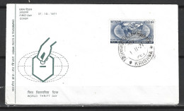 INDE. N°329 Sur Enveloppe 1er Jour (FDC) De 1971. Epargne. - FDC