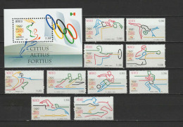 Mexico 1992 Olympic Games Barcelona, Boxing, Rowing, Football Soccer, Equestrian Etc. Set Of 10 + S/s MNH - Summer 1992: Barcelona