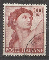 ITALIA REPUBBLICA 1961 - MICHELANGIOLESCA - 1.000 L.. - 1v. USATO - (1490) - 1961-70: Oblitérés