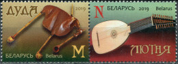Belarus 2019. Traditional Musical Instruments (MNH OG) Set Of 2 Stamps - Bielorussia