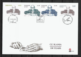 RARE RARE 2021 Joint Denmark - Faroer - Greenland, MIXED FDC WITH ALL STAMPS: Cz. Slania 100 Years - Emissions Communes