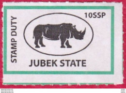 SOUTH SUDAN 10 SSP Revenue / Fiscal Stamp Jubek State RHINO MNH Timbres Fiscaux Soudan Du Sud - Zuid-Soedan