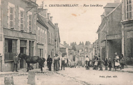 18 Chateaumeillant Place Saint Blaize CPA Carte Avec Animation , Cheval - Châteaumeillant