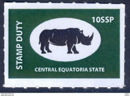 SOUTH SUDAN 10 SSP Revenue / Fiscal Stamp Central Equatoria State RHINO Timbres Fiscaux Soudan Du Sud - Sudan Del Sud