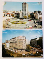 Ex-Yugoslavia-Lot 2Pcs-Vintage Postcard-Beograd-Serbia-Hotel Slavija 1965-Terazije Hotel Balkan 1968-used With Stamps-#7 - Joegoslavië