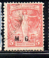 ARGENTINA 1922 1923 OFFICIAL DEPARTMENT STAMP OVERPRINTED M.G. MINISTRY OF WAR MG 5c USED USADO - Dienstzegels