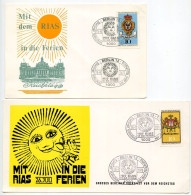 Germany, Berlin 1977-78 2 Souvenir Cards - Berliner Volksfest Vor Dem Reichstag / Mit Rias In Die Rias - Storia Postale