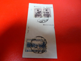 GRECE  TYPES 1934-37 Perforé Oblitération 1938 Sur Fragment Lettre - Used Stamps
