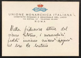 Unione Monarchica Italiana Cartolina La Voce Monarchica Lettera Al Re Lontano COD.C.4433 - Königshäuser