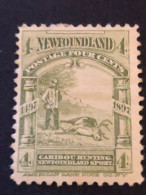 NEWFOUNDLAND   SG 69  4c Olive Green  MH*   CV £14 - 1865-1902
