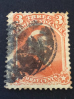 NEWFOUNDLAND   SG 36  3c Vermilion  FU  CV £100 - 1865-1902