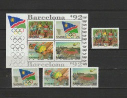 Namibia 1992 Olympic Games Barcelona Set Of 4 + S/s MNH - Zomer 1992: Barcelona