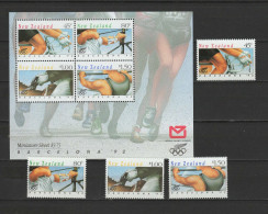 New Zealand 1992 Olympic Games Barcelona, Cycling, Archery, Equestrian Etc. Set Of 4 + S/s MNH - Ete 1992: Barcelone