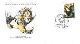 INDE. N°495 Sur Enveloppe 1er Jour (FDC) De 1976. Lion. - Félins