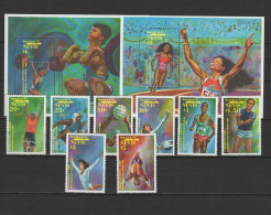 Nevis 1992 Olympic Games Barcelona, Weightlifting, Cycling, Fencing Etc. Set Of 8 + 2 S/s MNH - Estate 1992: Barcellona