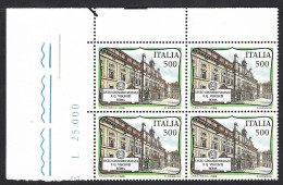 Italia 1988; Liceo Quirino Visconti A Roma; Quartina Di Angolo Superiore. - 1981-90: Mint/hinged