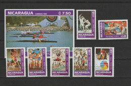 Nicaragua 1992 Olympic Games Barcelona, Rowing, Fencing, Javelin, Equestrian Etc. Set Of 7 + S/s MNH - Verano 1992: Barcelona