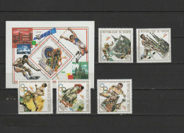 Niger 1990 Olympic Games Barcelona, Space, Cycling, Equestrian, Athletics Etc. Set Of 5 + S/s MNH - Estate 1992: Barcellona