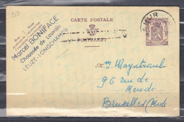 Postkaart Van Namur Naar Bruxelles Midi Met Langstempel Leuze Longchamps - Linear Postmarks