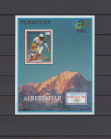 Paraguay 1990 Olympic Games Albertville S/s With White Border MNH - Hiver 1992: Albertville